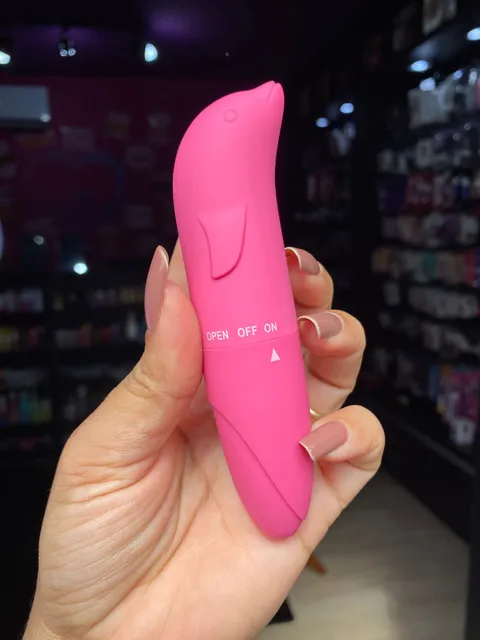 Vibrador Ponto G Golfinho Aveludado 01 Intensidade - Pilha – Emborrachado Preto
