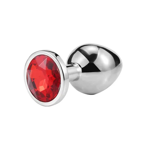 Plug Anal com Joia Redonda – Tamanho M – vermelho