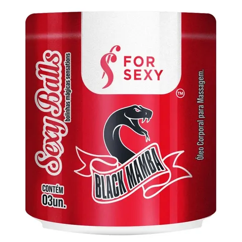 BOLINHA Black Mamba ( Vibrante, Esquenta, Esfria ) 03 Unidades For Sexy