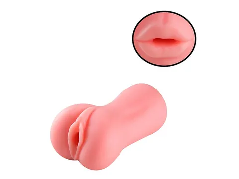Masturbador Masculino em Cyberskin (BOCA e vagina) 18 x 5 cm