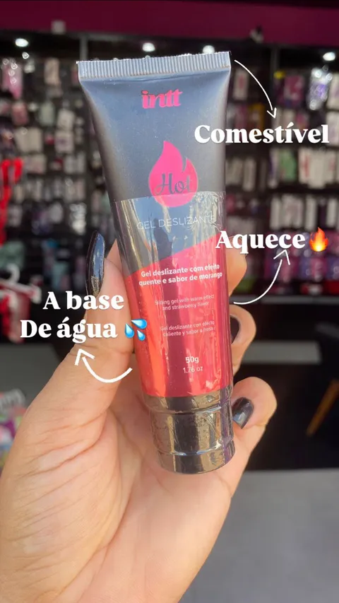 Lubrificante Hot a Base de Água Sabor Morango 50 ml – Intt