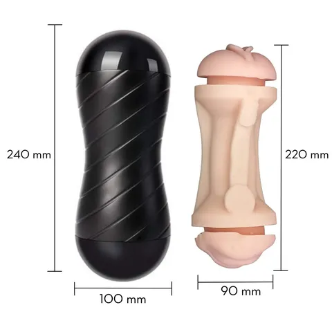 Masturbador masculino com Dois Orifícios Penetráveis – bege