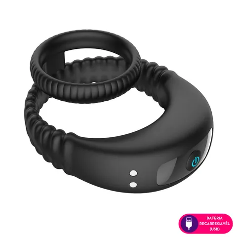 Anel peniano em silicone com vibro - 10 intensidades