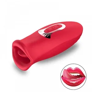 vibrador clitoriano em formato de boca com língua vibratória - 10 intensidades – Ref. 71759