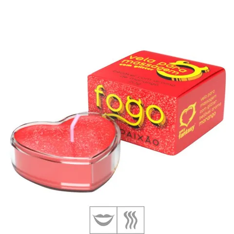 Vela Fogo da Paixão com Glitter 20 g (morango) – Sexy Fantasy