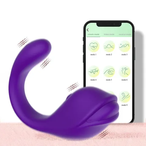 Vibrador de casal- por aplicativo de celular- 10 intensidades – roxo