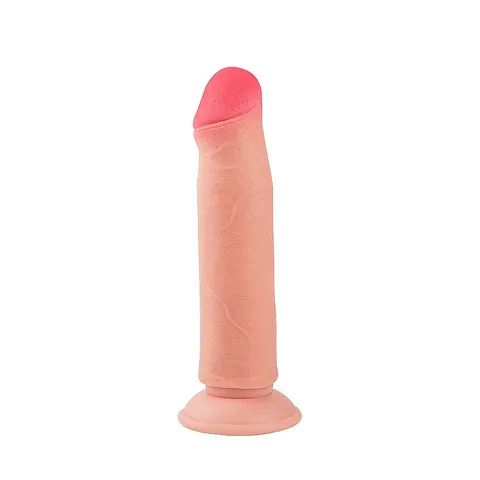 Pênis Realístico Dupla Camada Ventosa Sem Escroto 20 x 4,2 cm – bege