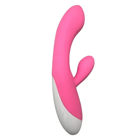 Vibrador com estimulo no ponto g e clitóris- 12 intensidades – recarregável – Estimulador Clitoriano Rosa