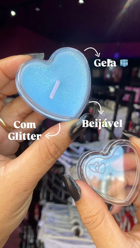 Vela Fogo da Paixão com Glitter 20 g (menta) – Sexy Fantasy