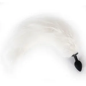 Plug Anal com Rabo branco com led – Tamanho P