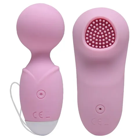 2 vibradores sendo 1 varinha e 1 vibrador com cerdas com aquecimento 10 intensidades - recarregável