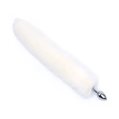 Plug de Metal com Rabo Branco - G