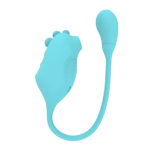 Vibrador formato de dinossauro com pulsação no clitóris e cápsula vibratória 9 intensidades – recarregável
