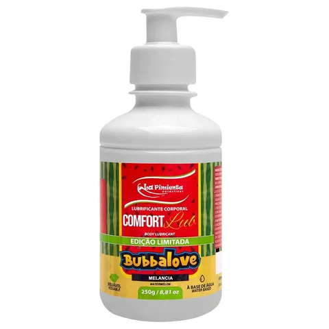 Lubrificante Tamanho Econômico Confort-Lub Bubbalove melancia 250 g