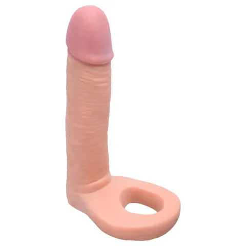 Anel Companheiro 15,5 x 2,5 Silicone – bege com a glande rosada