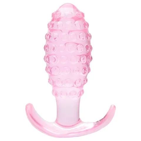 Plug Anal Textura Bolinha 9 x 3 cm – rosa