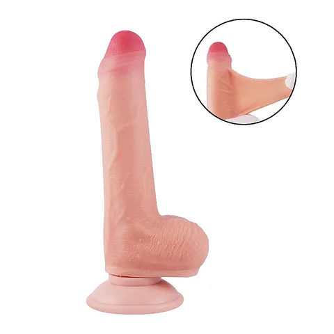 Pênis Super Realístico Dupla Camada com Ventosa 18,3 x 3,4 cm – bege