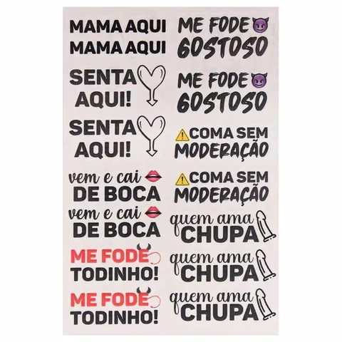 Mama Aqui Tatuagem Temporária 10 x 15 cm