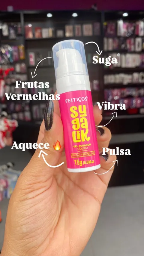 Sugalik – Sugador Líquido – Sabor Frutas Vermelhas – 15 g – Feitiços Aromáticos