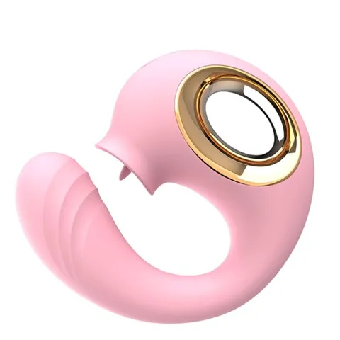 Vibrador ponto G com estimulador de clitóris 10 intensidades – recarregável – Ref. 105395