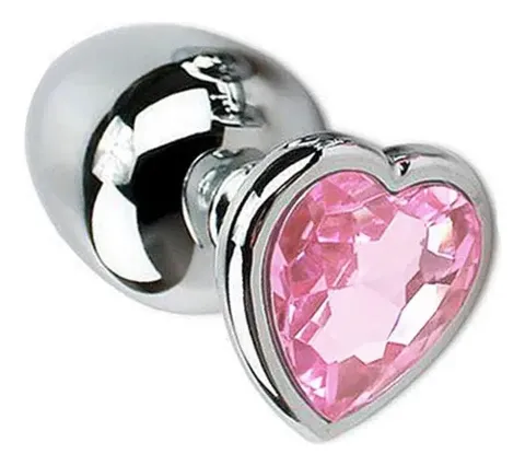 Plug Anal com Joia de Coração – Tamanho G – rosa