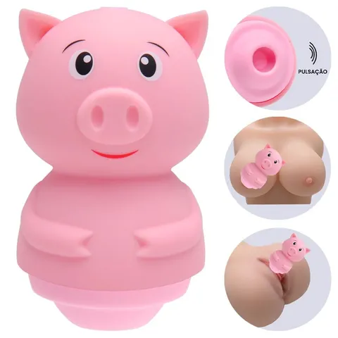 Piggy Vibrador com 10 Modos de Pulsação – recarregável
