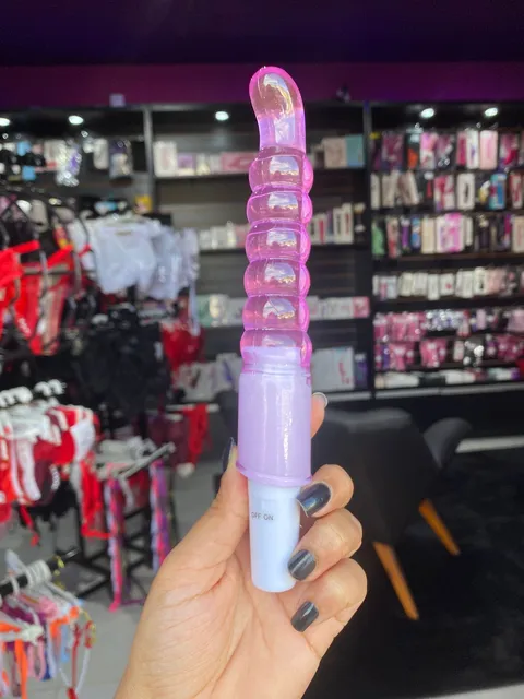 Vibrador com esferas e curvatura para estimulo no Ponto G- 01 intensidade – pilha