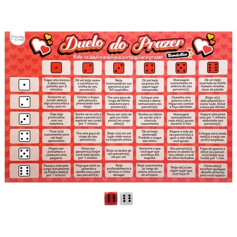 Jogo Duelo do Prazer Romântico Diversão ao Cubo