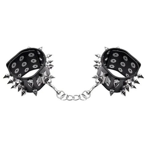 Algema Corrente e Fivelas Spike Luxo Preto