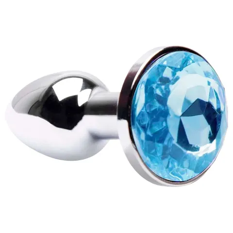Plug Anal Bem Pequeno com Joia Redonda – Tamanho PP – azul