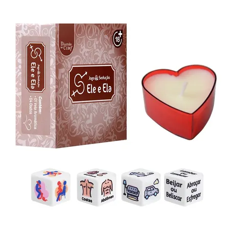 Jogo e Sedução Ele e Ela 05 Itens Diversão ao Cubo