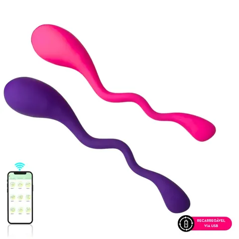 Vibrador de casal em silicone liquido por aplicativo – Ref. 7908877909781
