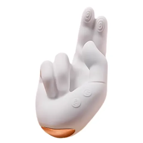 Vibrador premium em formato de mão com vai e vem e aquecimento – recarregável