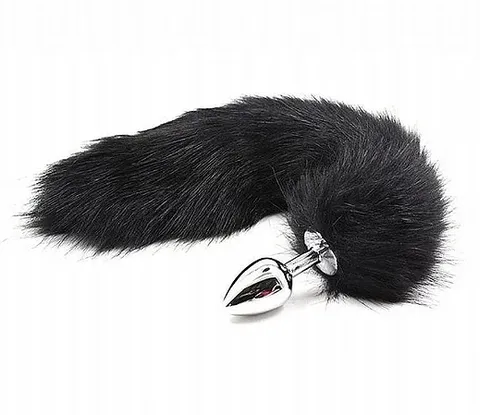 Plug de Metal com Rabo Preto - G