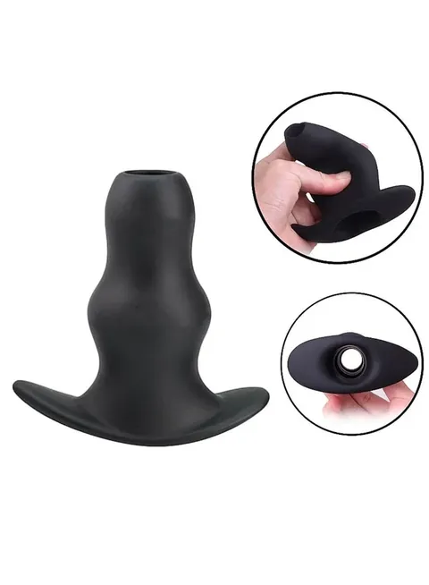 Plug Anal Vazado em Silicone - 9.7 x 4.6 cm