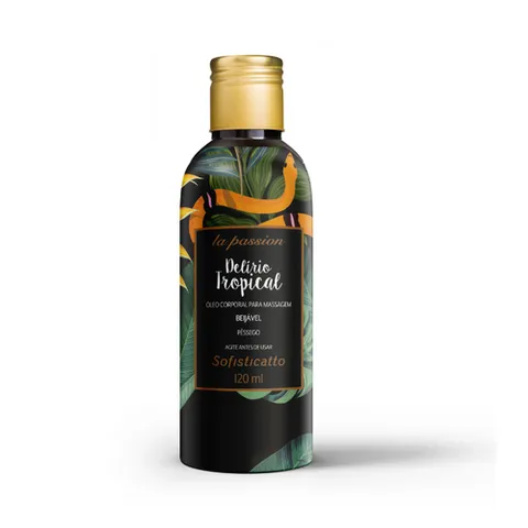 Óleo Corporal Beijável para Massagem Delírio Tropical 120 ml - pêssego