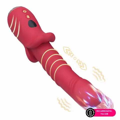 Vibrador ponto G em formato glande com vai e vem – recarregável