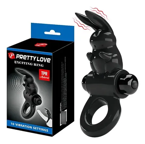 Anel Peniano Formato de Coelho com Vibrador – Pretty Love