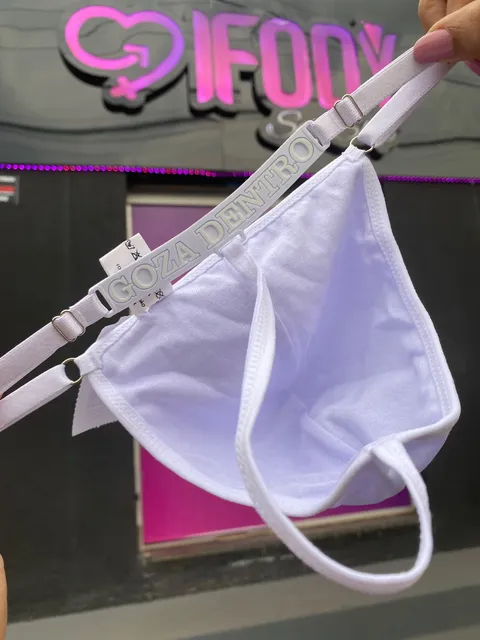 Cueca Fio Dental com Frases Neon (goza dentro) Brilha no Escuro