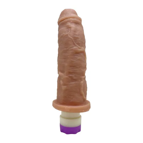 Prótese Realística 19 x 5,5 cm com Vibro - Bege