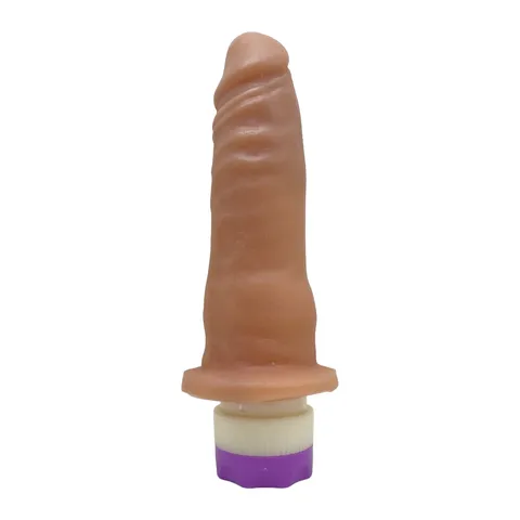 Prótese Realística 14 x 3,5 cm com Vibro - Bege