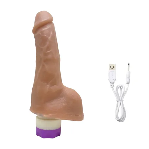 Prótese Realística 16 x 4 cm com Vibro Recarregável - Bege