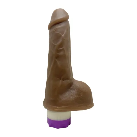 Prótese Realística 16 x 4 cm com Vibro - Chocolate – Ref. LI-CH-VI-0001