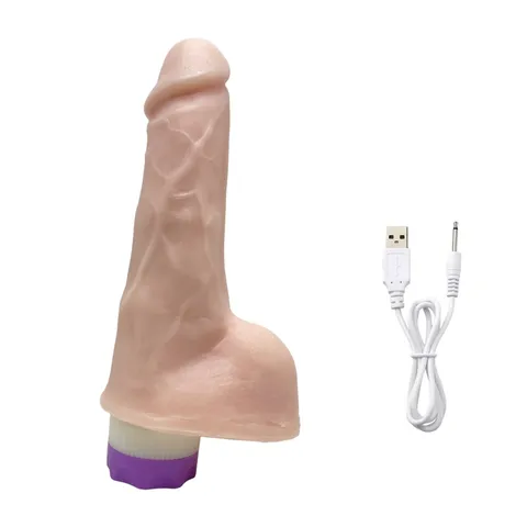 Prótese Realística 16 x 4 cm com Vibro Recarregável - Rosa