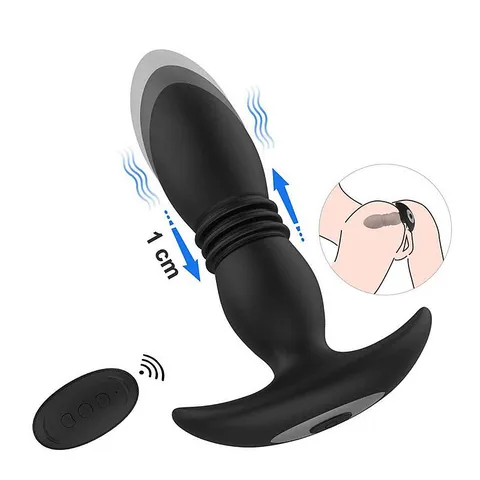 Plug Anal com vibrador e vai e vem – recarregável