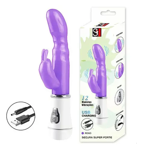Vibrador com estimulo no ponto G e clitóris- 12 intensidades – recarregável – Estimulacao Usb — foto 1 de 5