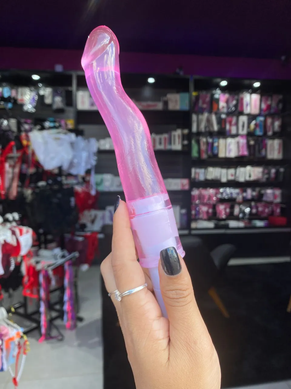 Vibrador Curvo em Jelly- 01 intensidade – pilha – Ifody Formato Penis — foto 1 de 2