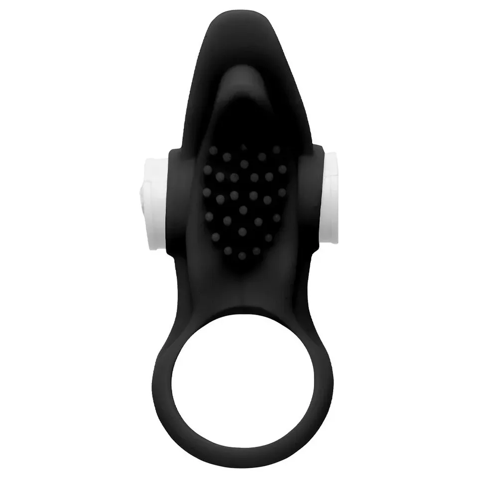 Anel peniano com estimulador de clitoris e testículos – preto — foto 1 de 4
