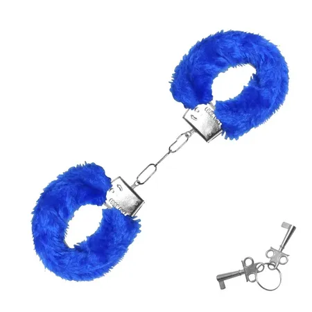 Algema de Metal com Pelúcia azul escuro