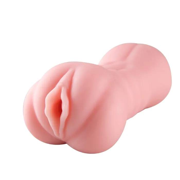Masturbador masculino duplo com Vagina e Ânus 18 x 5 cm — foto 1 de 4